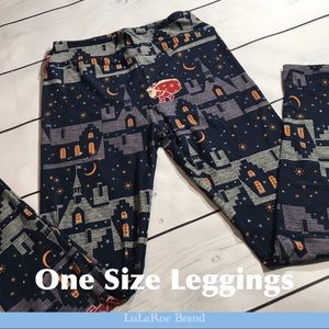 Lularoe OS Merry & Bright Leggings Santa Stars